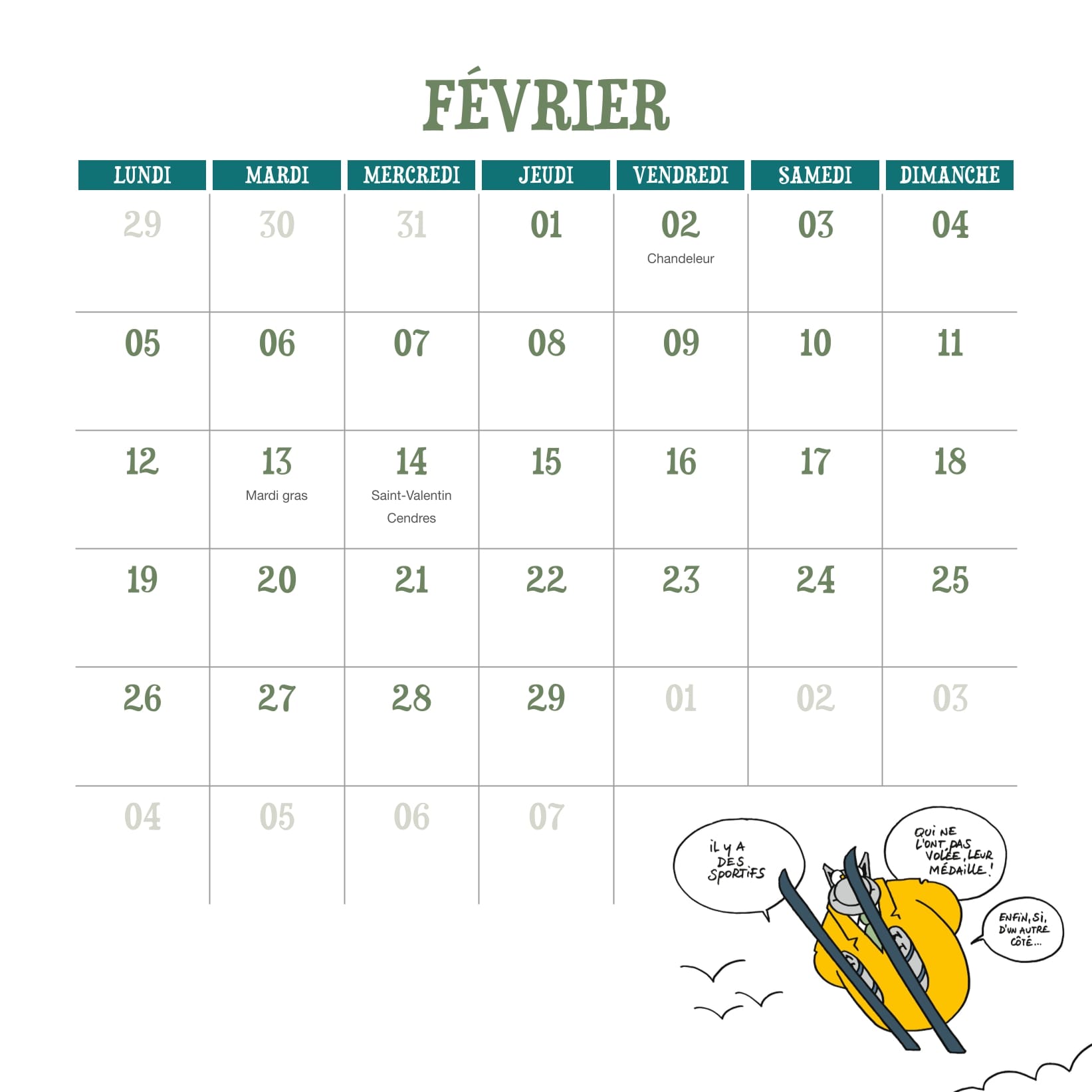 Calendrier 2024 Humour de chat